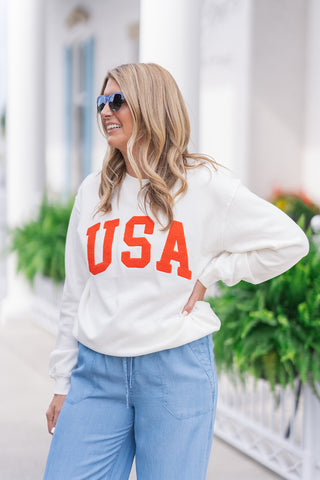 Z Supply USA Boyfriend Sweatshirt - barndoorboutiquetn