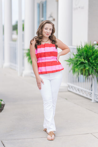 Pink Paradise Peplum Top - barndoorboutiquetn