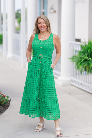 The Belted Basil Midi Dress - barndoorboutiquetn
