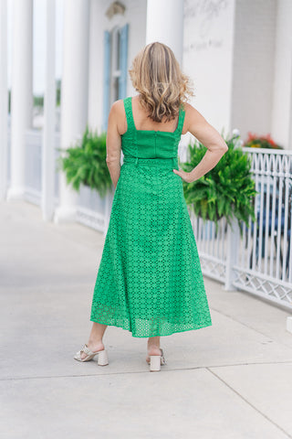 The Belted Basil Midi Dress - barndoorboutiquetn