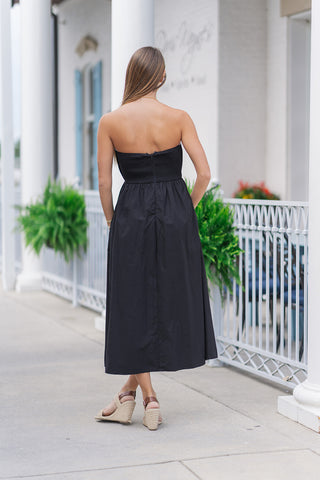 Midnight Midi Peplum Dress - barndoorboutiquetn