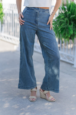 Seaside Scallop Denim Trousers - barndoorboutiquetn