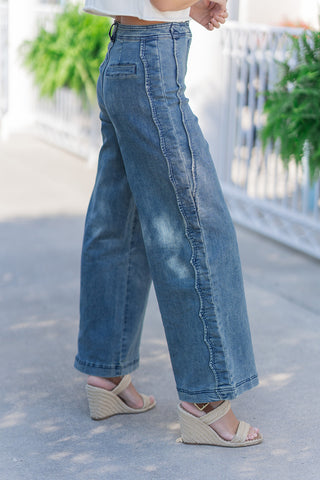 Seaside Scallop Denim Trousers - barndoorboutiquetn