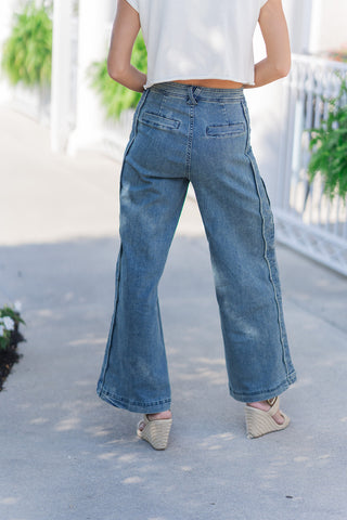 Seaside Scallop Denim Trousers - barndoorboutiquetn