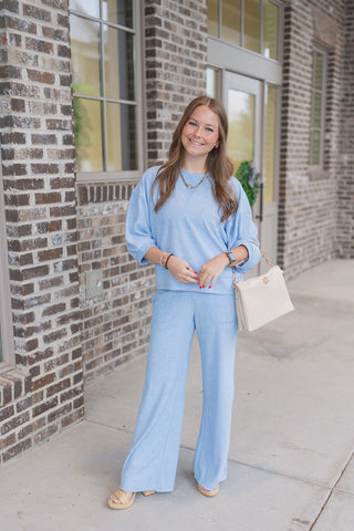 Softies Terry Crew Neck Pants Set - barndoorboutiquetn
