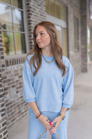 Softies Terry Crew Neck Pants Set - barndoorboutiquetn