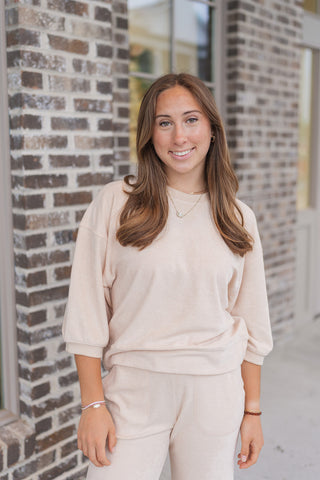 Softies Terry Crew Neck Pants Set - barndoorboutiquetn