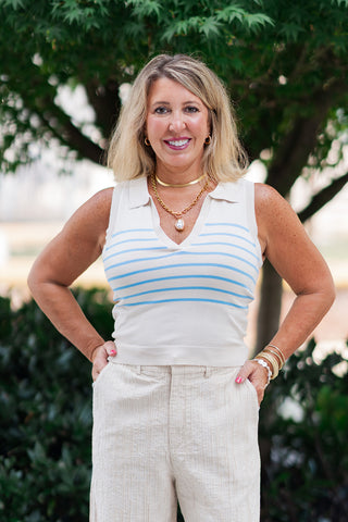 Mariner Knit Polo Tank - barndoorboutiquetn