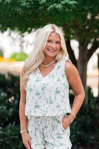 Flora Linen Top - barndoorboutiquetn