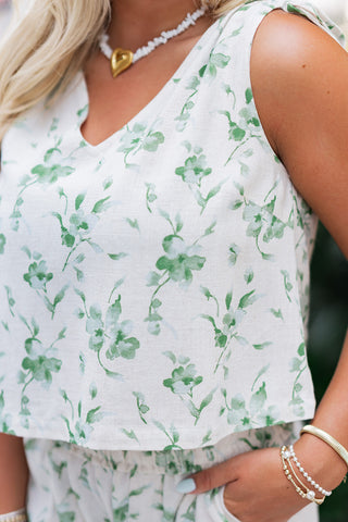 Flora Linen Top - barndoorboutiquetn