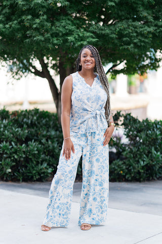 Azure Bloom Pants - barndoorboutiquetn