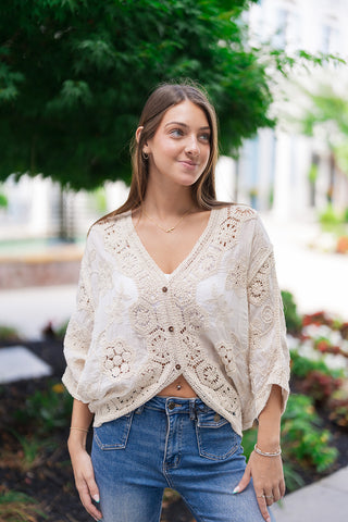 Vintage Magnolia Lace Cardigan - barndoorboutiquetn
