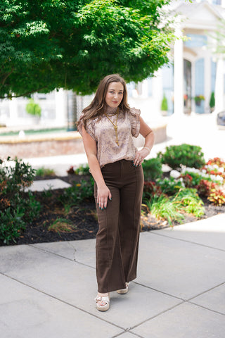 Espresso Edge Flare Pants - barndoorboutiquetn
