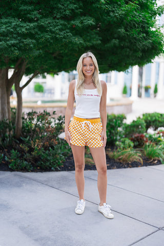 First & Ten Checkered Shorts - barndoorboutiquetn