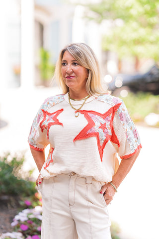 Starshine Patchwork Top - barndoorboutiquetn