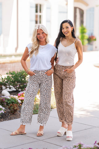 Vixen Leopard Barrel Jeans - barndoorboutiquetn