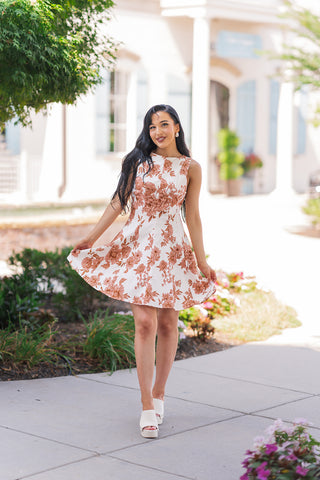 Sepia Garden Mini Dress - barndoorboutiquetn