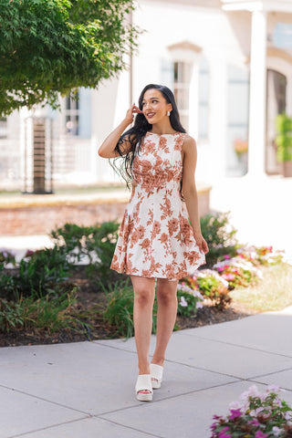Sepia Garden Mini Dress - barndoorboutiquetn
