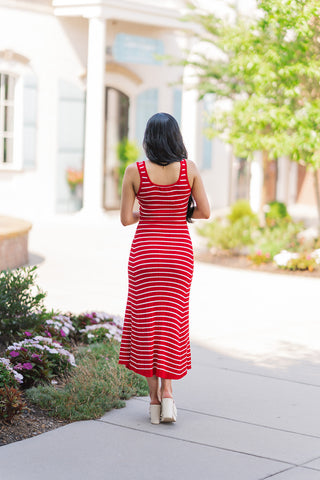 Crimson Drift Midi Dress - barndoorboutiquetn