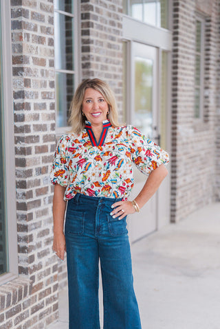 Vibrant Blooms Blouse - barndoorboutiquetn