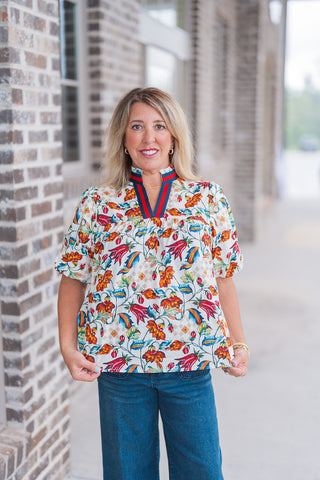 Vibrant Blooms Blouse - barndoorboutiquetn
