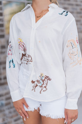 Rodeo Vixen Button Down - barndoorboutiquetn