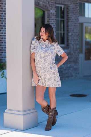 Vintage Rose Mini Dress - barndoorboutiquetn