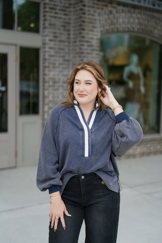 Tennis Club Trim Pullover - barndoorboutiquetn