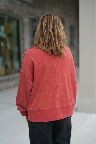 Rust Petal Patch Top - barndoorboutiquetn