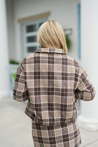 Toasted Marshmallow Plaid Jacket - barndoorboutiquetn