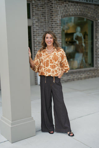 Prairie Song Tie-Neck Top - barndoorboutiquetn