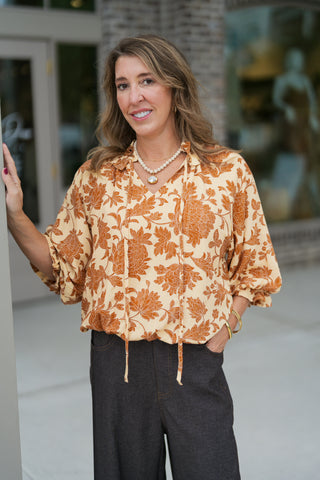 Prairie Song Tie-Neck Top - barndoorboutiquetn