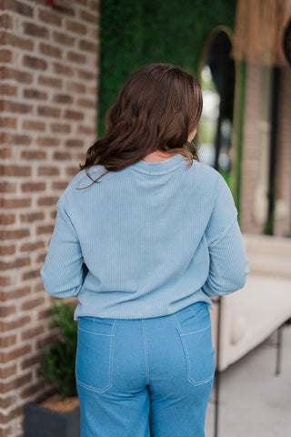 Z Supply Washed Indigo Mini Thermal Top - barndoorboutiquetn
