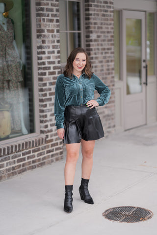 Traveller Faux Leather Shorts - barndoorboutiquetn