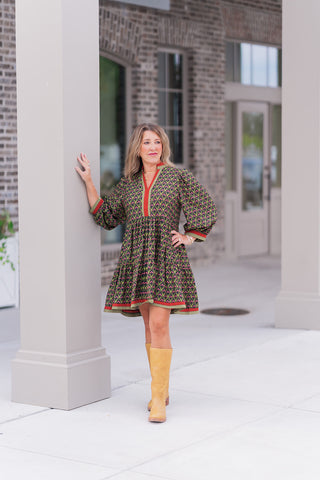 Desert Geo Tunic Dress - barndoorboutiquetn