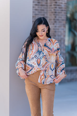 Groovy Garden Blouse - barndoorboutiquetn
