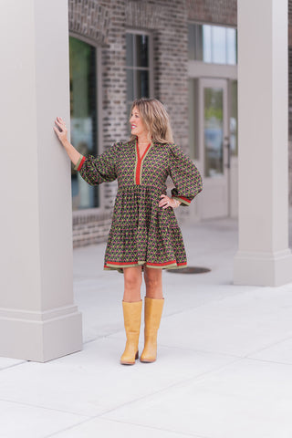 Desert Geo Tunic Dress - barndoorboutiquetn
