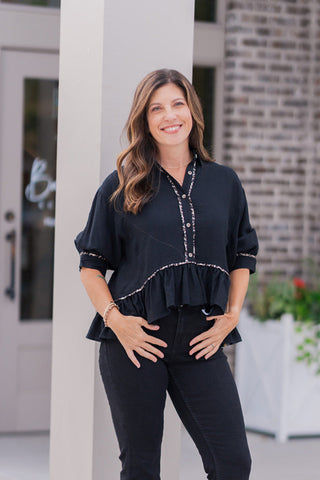 Midnight Oasis Blouse - barndoorboutiquetn