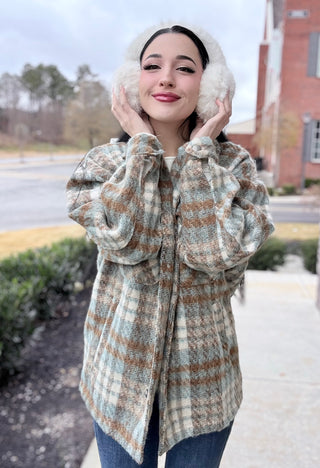 Cozy Plaid Shacket - barndoorboutiquetn