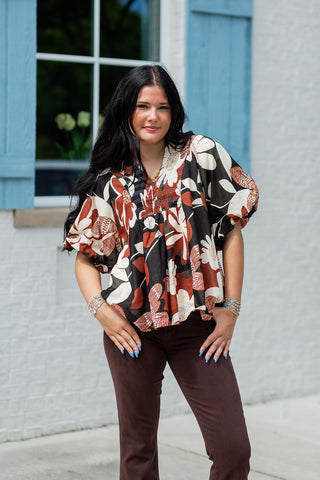 Autumn Blooms Blouse - barndoorboutiquetn