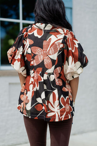 Autumn Blooms Blouse - barndoorboutiquetn