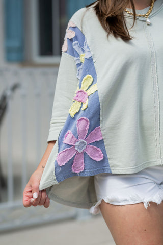 Flower Pop Top - barndoorboutiquetn