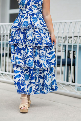 Adonis Blue Midi Dress - barndoorboutiquetn