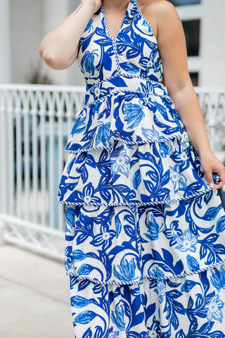Adonis Blue Midi Dress - barndoorboutiquetn