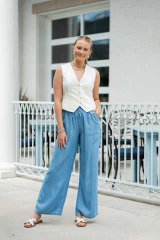 Diamond Button-Up Vest - barndoorboutiquetn
