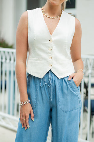 Diamond Button-Up Vest - barndoorboutiquetn