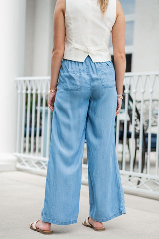 Lottie Chambray Pants - barndoorboutiquetn