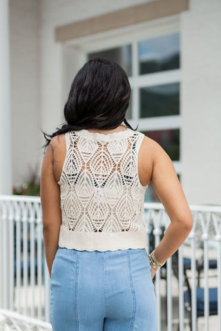 Gardenia Crochet Tank - barndoorboutiquetn