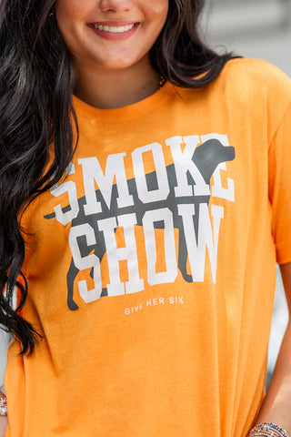 Smoke Show Orange Short Sleeve Tee - barndoorboutiquetn