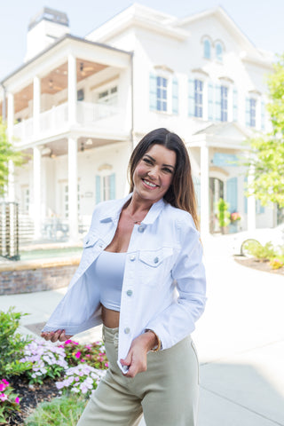 Risen Classic White Denim Jacket - barndoorboutiquetn
